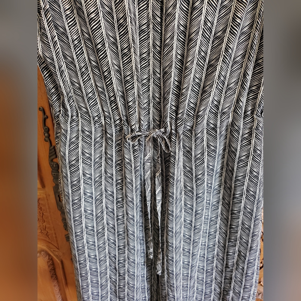 PENDELTON herringbone Pattern MIDI SILK Dress Sleeveless Buttondown Size Medium - Picture 9 of 12